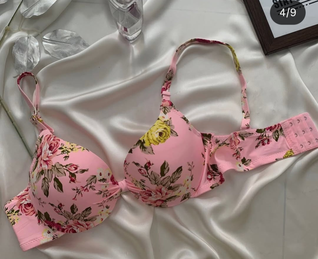 Floral Light Push Up Bra