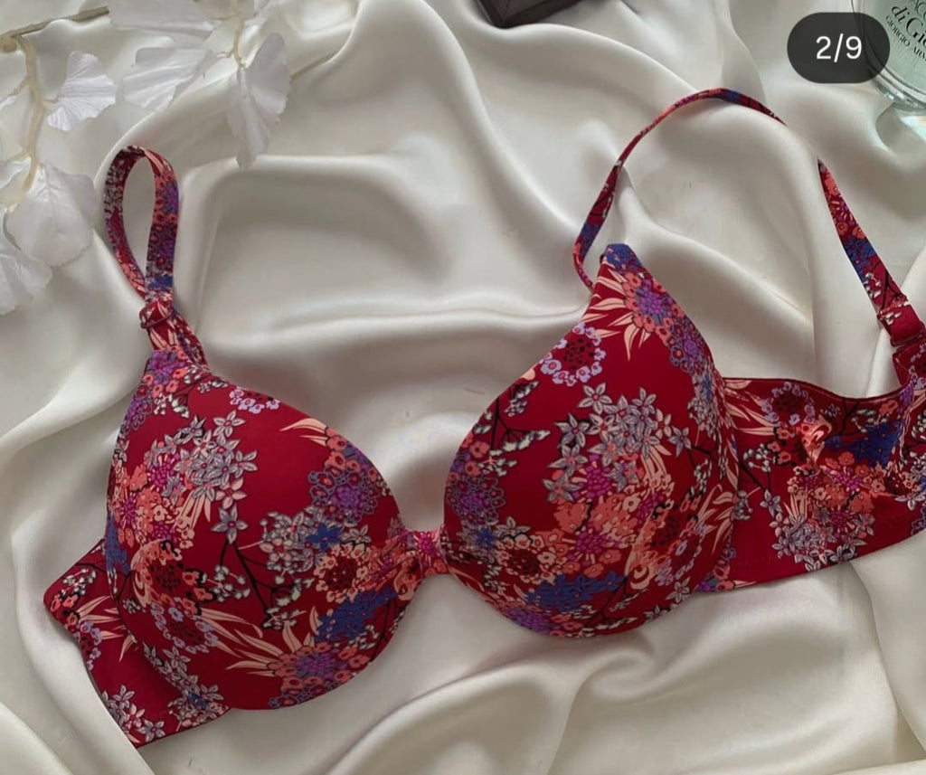 Floral Light Push Up Bra