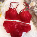 Femme Padded Bra & Panty Set with Stylish Front Cross