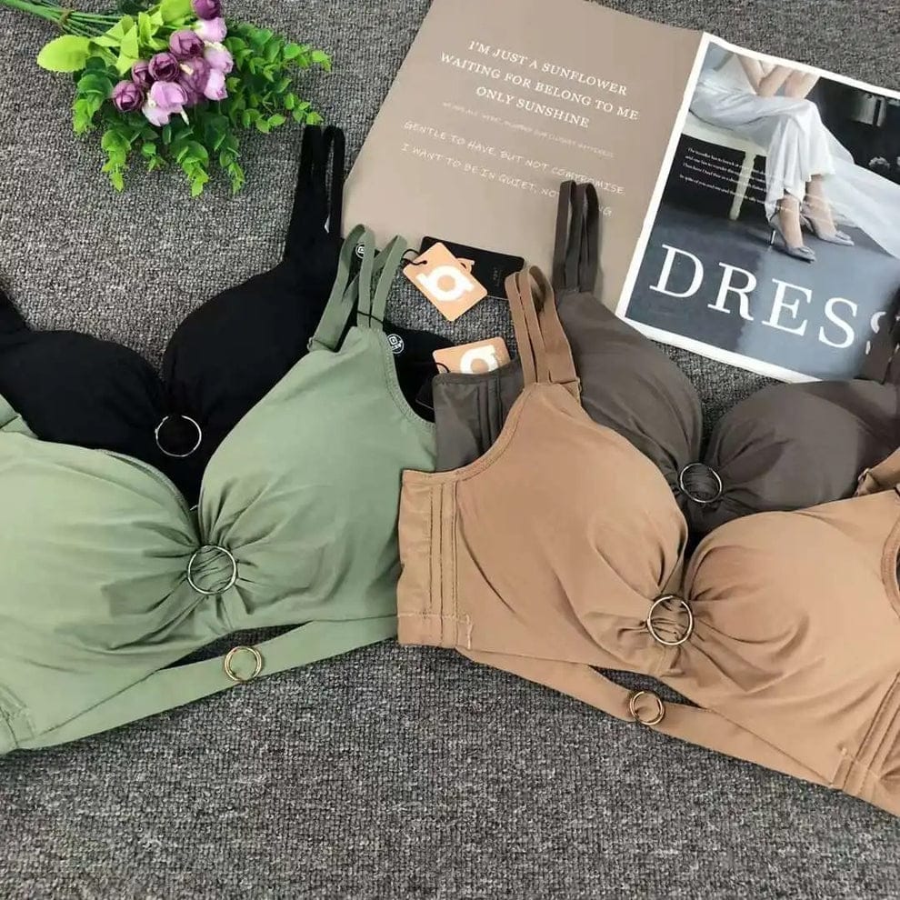 High Fashion Custom Pleated Girls Traceless Bra