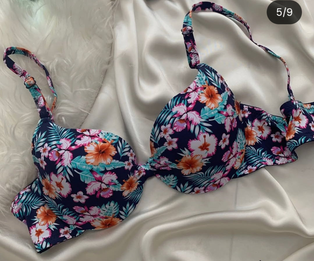 Floral Light Push Up Bra
