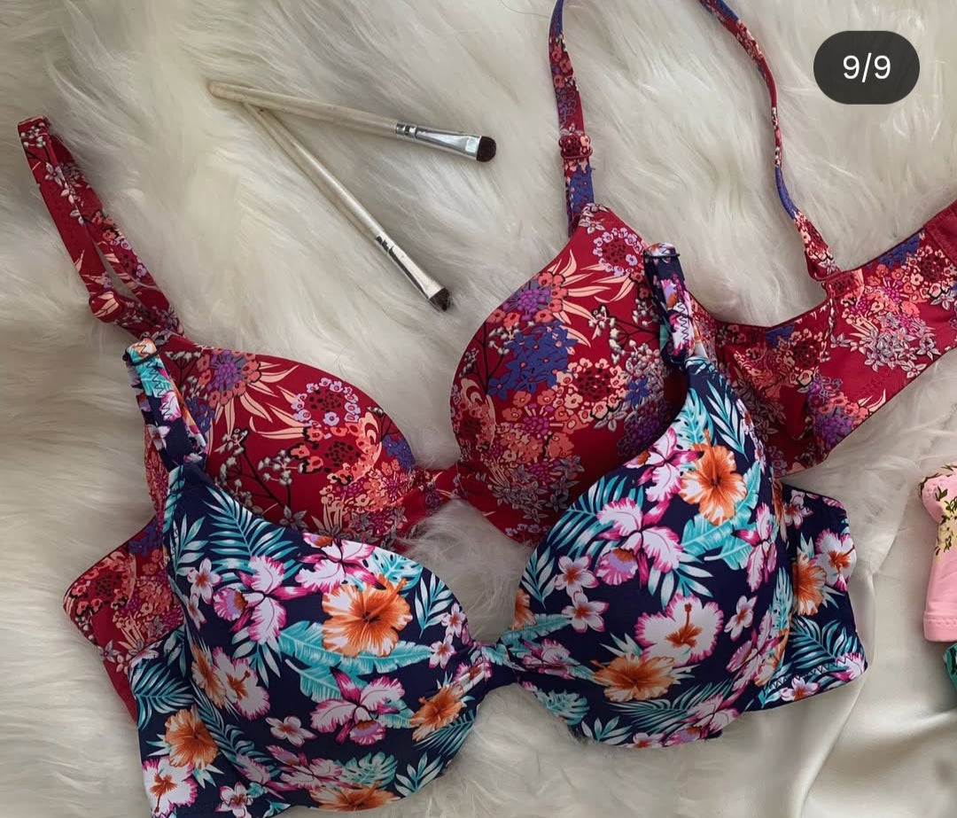 Floral Light Push Up Bra